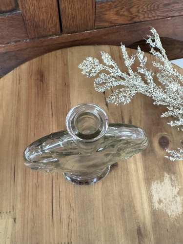 Bottiglia di vetro trasparente vintage viso sole vaso bocciolo mod celeste bottiglia profonda 7" - Foto 5 di 9