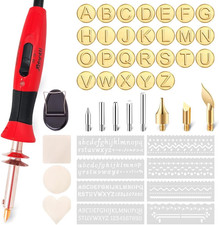 Wood Burning Pen Leather Pyrography Tool Burner Kit 26 Letters Temperature A