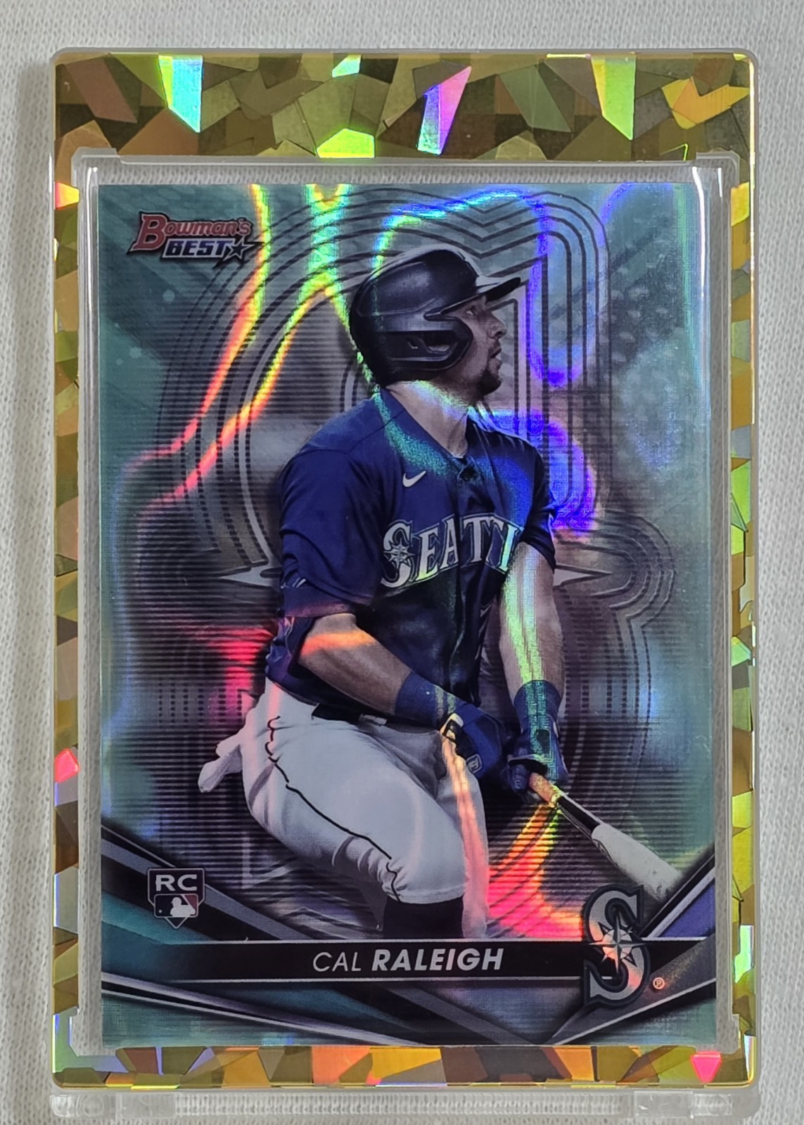 2022 Bowman's Best - Cal Raleigh #6 Aqua Lava Refractor /199 (RC)