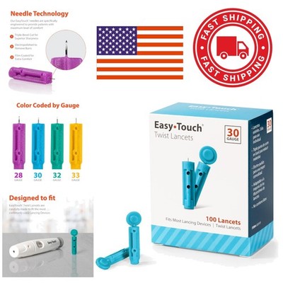 Twist Lancets 30 Gauge 100 Count Box Sterile Individually Sealed for Testing