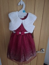 Red Sparkly Party Dress With Fur Jacket