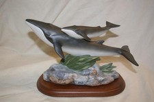 Homco Masterpiece Figurine Endangered Species Fin Whales 1995 Home Interiors -mo