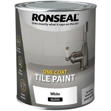 Ronseal One Coat Tile Paint White Gloss 750ml
