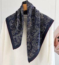 70 Cashmere 30 Silk Scarf cashew Print Neckerchief 26'' Shawl Bandana Wrap new