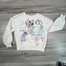 Disney 100 Music Wonder Sweatshirt Girls Size M 7-8 Mickey Princesses