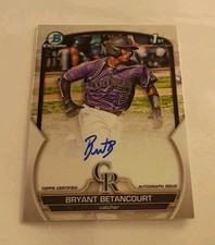 2023 Bowman Chrome Prospects Autograph SP Bryant Betancourt XRC Colorado Rockies