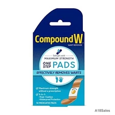 Compound W Wart Remover Max Strength One Step Pads 2pk