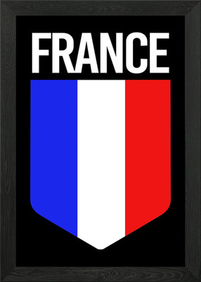 Französische Flagge gerahmtes Wandbild Poster Leinwanddruck Bild