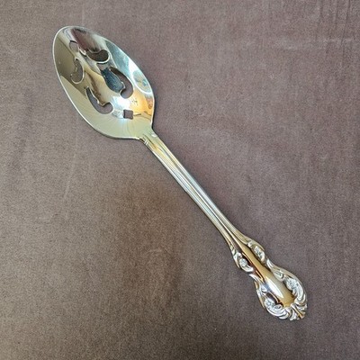 Wallace CONTINENTAL CAMDEN Glossy Stainless Flatware Slotted Serving Spoon
