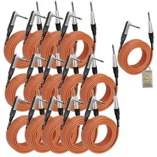 20FT Guitar Cables (24 PACK) FAT TOAD | Electric AMP 24GA Wires Pedal PA Speaker