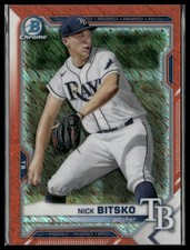 2021 Bowman #BCP-143 Nick Bitsko Chrome Prospects Orange Refractor #/25