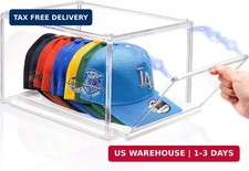 Hat Organizer for Baseball Caps, Large Clear Hats Holder Box Hat Storage with Sl