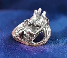 RING MODEL Japanese DRAGON SILVER 925 Vtg old jewelry fashion Sculpted Fantasy