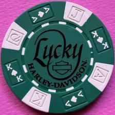 Harley Davidson A/K/Q/J Poker Chip from Lucky HD in Fort Wayne, Indiana   CLOSED