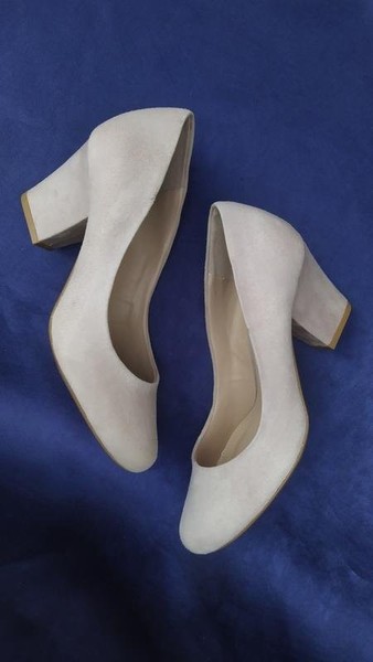 Women Dune Heels Grey Suede 38