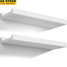 Rustic Floating Shelves Set of 2 Sturdy Wall Storage Easy Install Ledge New