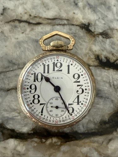 Antique 16s Elgin Father Time 21 Jewel Railroad Pocket Watch