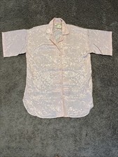 Victoria's Secret Vintage 90's Pajama Shirt Jacquard Satin Button Up Women's P/S