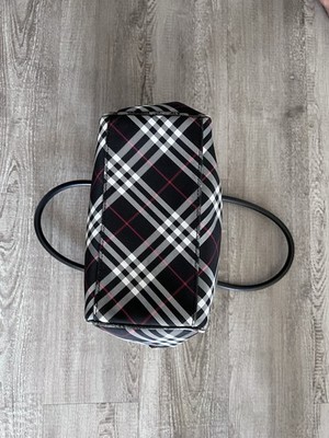 Burberry Blue Label Nova Check Nylon Tote Bag Black Trim Japan