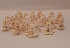 22 Hand Crocheted Cotton Lace Dolie Starched Christmas Bell Ornaments 2"