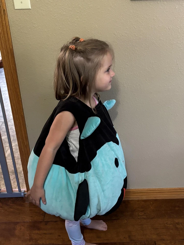 Disfraz de malvaviscos juvenil talla única negro verde azulado vampiro Drácula túnica de felpa Foto 4 de 4