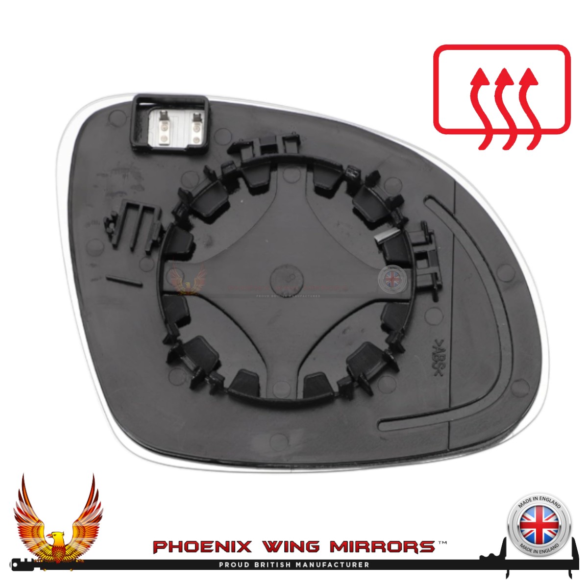 For Skoda Yeti Wing Door Mirror Glass 2009-2018 Heated Clip Base Left Hand Side
