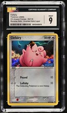 CGC 9 Clefairy Inverted Holo Layer Reverse Holo Pokemon Ex Unseen Forces Pop 13