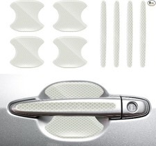 8PCS Glow in Dark Reflective Car Door Handle Protector Stickers, Color: White