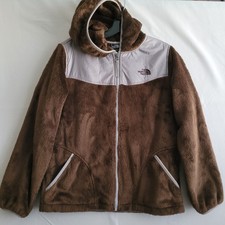 The North Face Oso Hoodie Fleece Jacket Brown Full Zip Girls XL 18 Womens Small