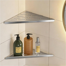 Corner Shower Shelf,Brushed Nickel 304 Stainless Steel 10" Slot Design Recessed