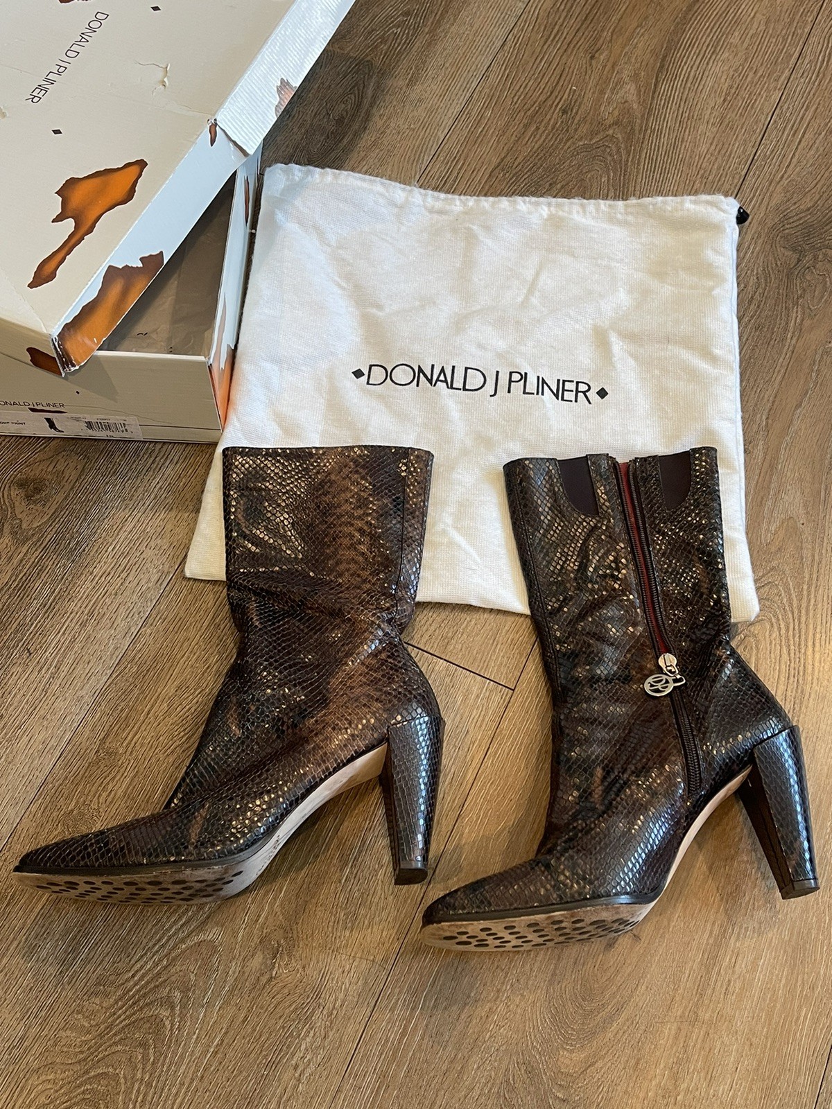 donald pliner POMP Pitone Print Python boots Size… - image 9