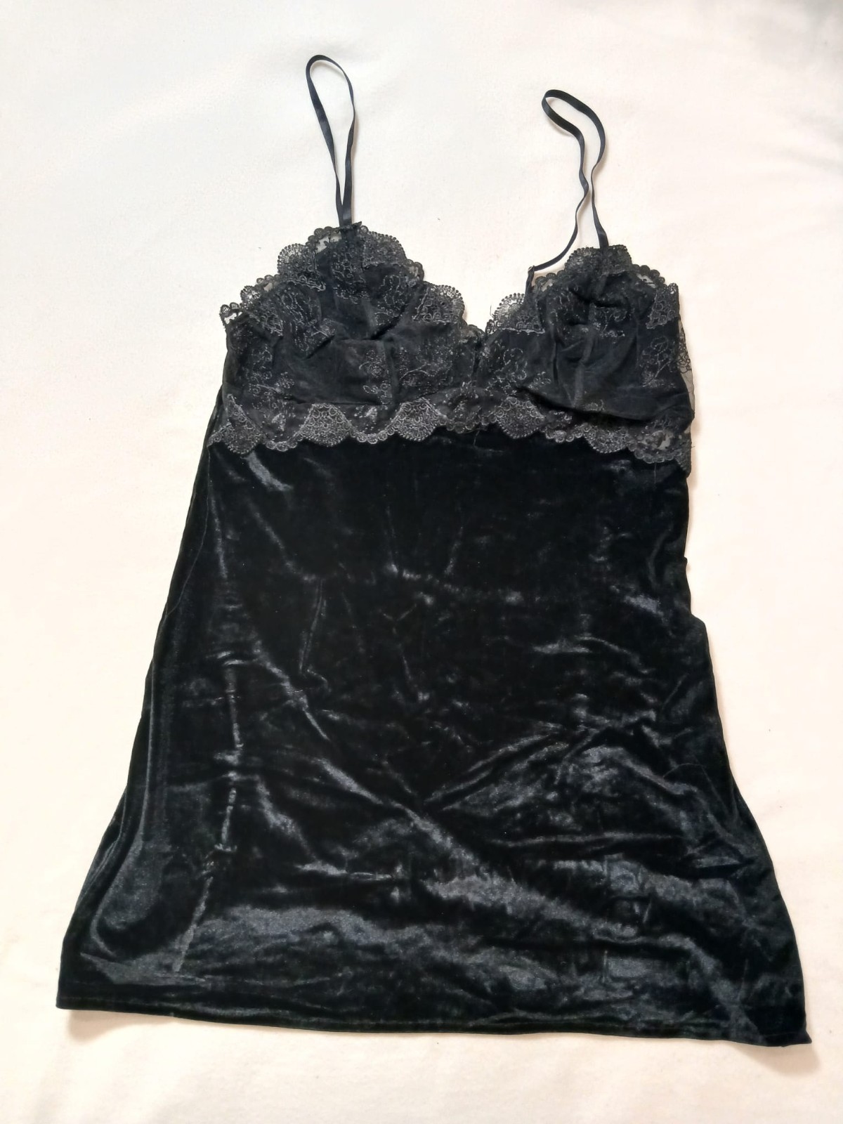 Women Sexy Velvet Nightdress Lingerie Babydoll Nightie Colour Black Size 2XL-C5