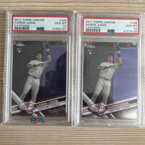 2017 (2) Topps Chrome - Aaron Judge #169 (RC) PSA 10 GOAT Yankees MVP