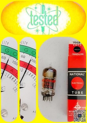 National 5814A 12AU7 Tube TESTED 90-94 Black Plate D-Getter McIntosh Vox Ampeg