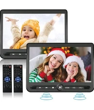 Arafuna 10.5" Dual Screen Car DVD Player USB/SD AV Headrest Mount 5Hr Battery