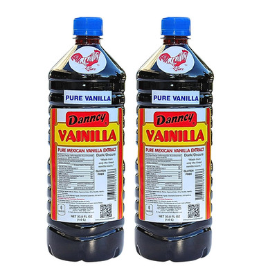 Vanilla Dark 33.8 Fl Oz (1L) 2 Pack Authentic Mexican Vanilla Extract