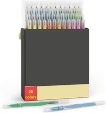 28 Colors Acrylic Paint Markers, Water-Based, No-Bleed, Waterproof Broad Tip