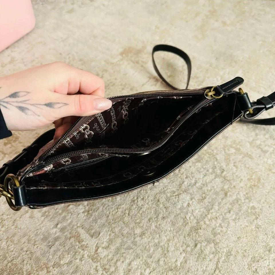 Monedero Tignanello Cuero Cachemira Marrón y Negro Foto 3 de 4