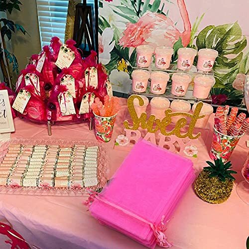 50 Stück Organzabeutel klein Netz Kordelzugbeutel für Süßigkeiten Schmuck Party Geschenke - Bild 3 von 7