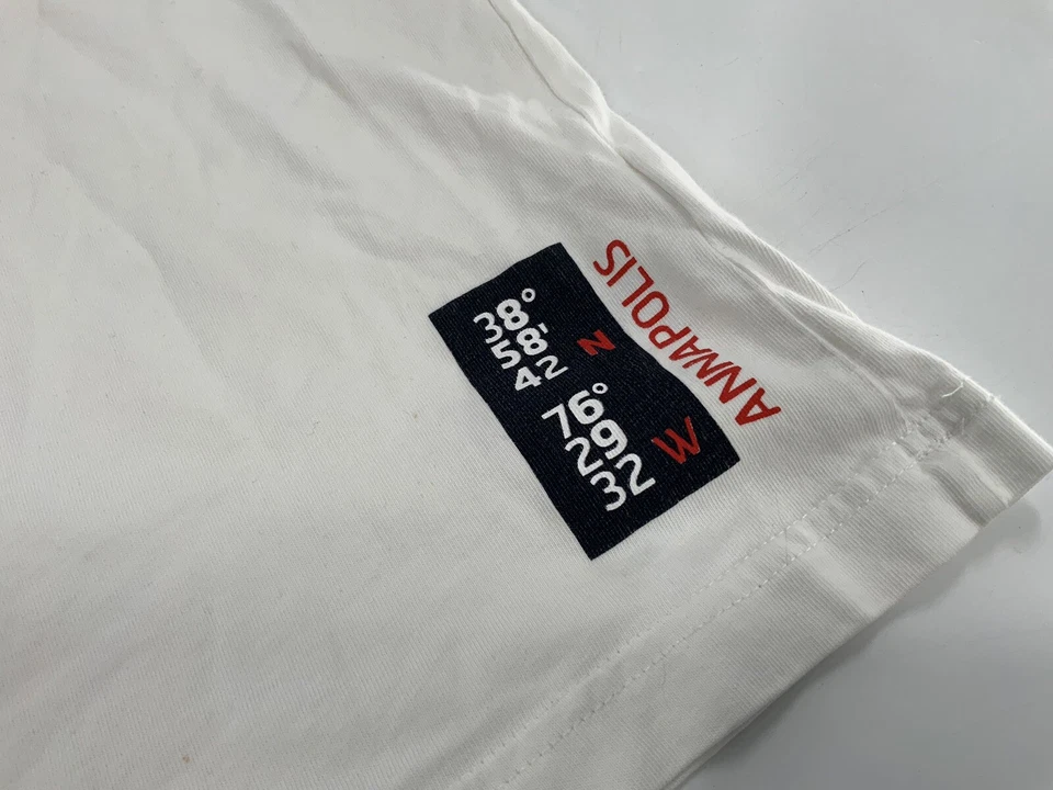 Helly Hansen Annapolis T-Shirt M Men White Cotton Made Turkey Crew YGI E3-348 - Image 4 of 4