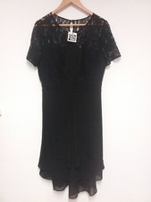 Debanhams Black Dress With Lace Bodice Size 16 New With Tags
