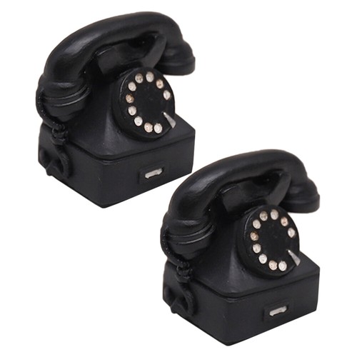 2 Pcs Vintage Ornaments Retro Dial Phone Child Home Decor Rotary - Photo 7 sur 12