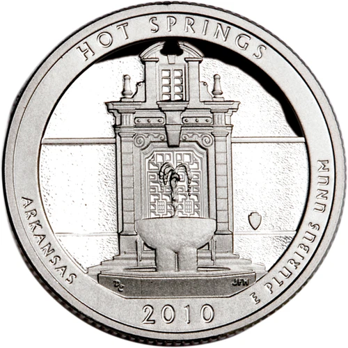 2010-S America the Beautiful Quarters Hot Springs Proof — photo from the most recent tracked eBay sale