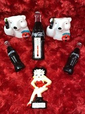 Vintage Coca Cola And Betty Boop  Magnet Lot Polar Bears Coke Bottles 6 Piece