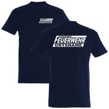 Jugendfeuerwehr T-Shirt beidseitig wei&szlig; mit Ortsnamen 110-5XL - 185g/m&sup2;