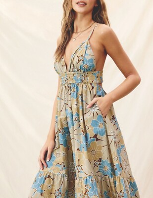 navy blue dress for baby girl ASOS DESIGN exposed seam mesh backless midi dress in bright floral print main image 1