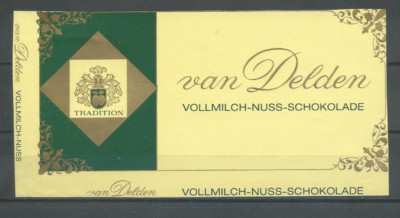 Altes Schokoladenpapier van Delden Vollmilch-Nuss