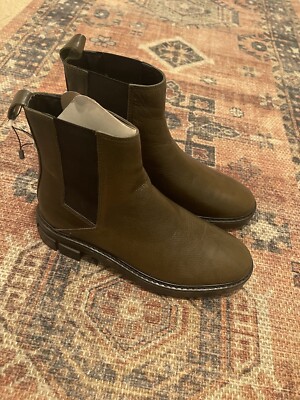 mango mng boots size 38 US Size leather dark green new