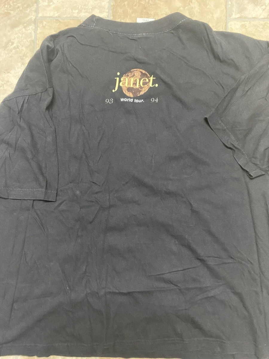 Vintage 1993-94 Janet Jackson World Tour janet Concert T-Shirt If XL Rare Black