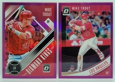 Mike Trout 2018 Donruss Optic Diamond Kings & Base #121 Pink Prizm Holo Lot of 2